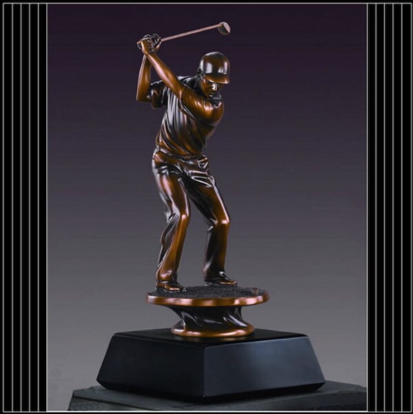 Golfer Statue Third Place Sculpture Add Brass Plate Artwork Award